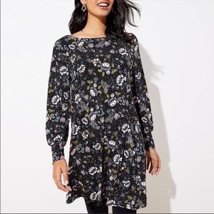 Loft • NWOT • Black Floral Dress